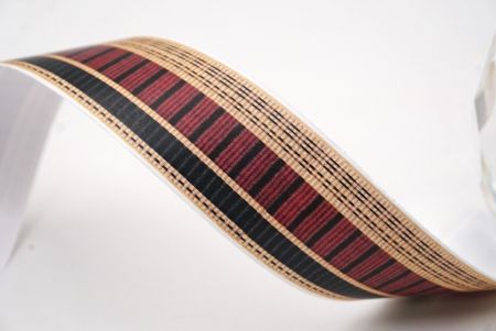 Марунова та бежева смугаста тканинна стрічка набір_AI